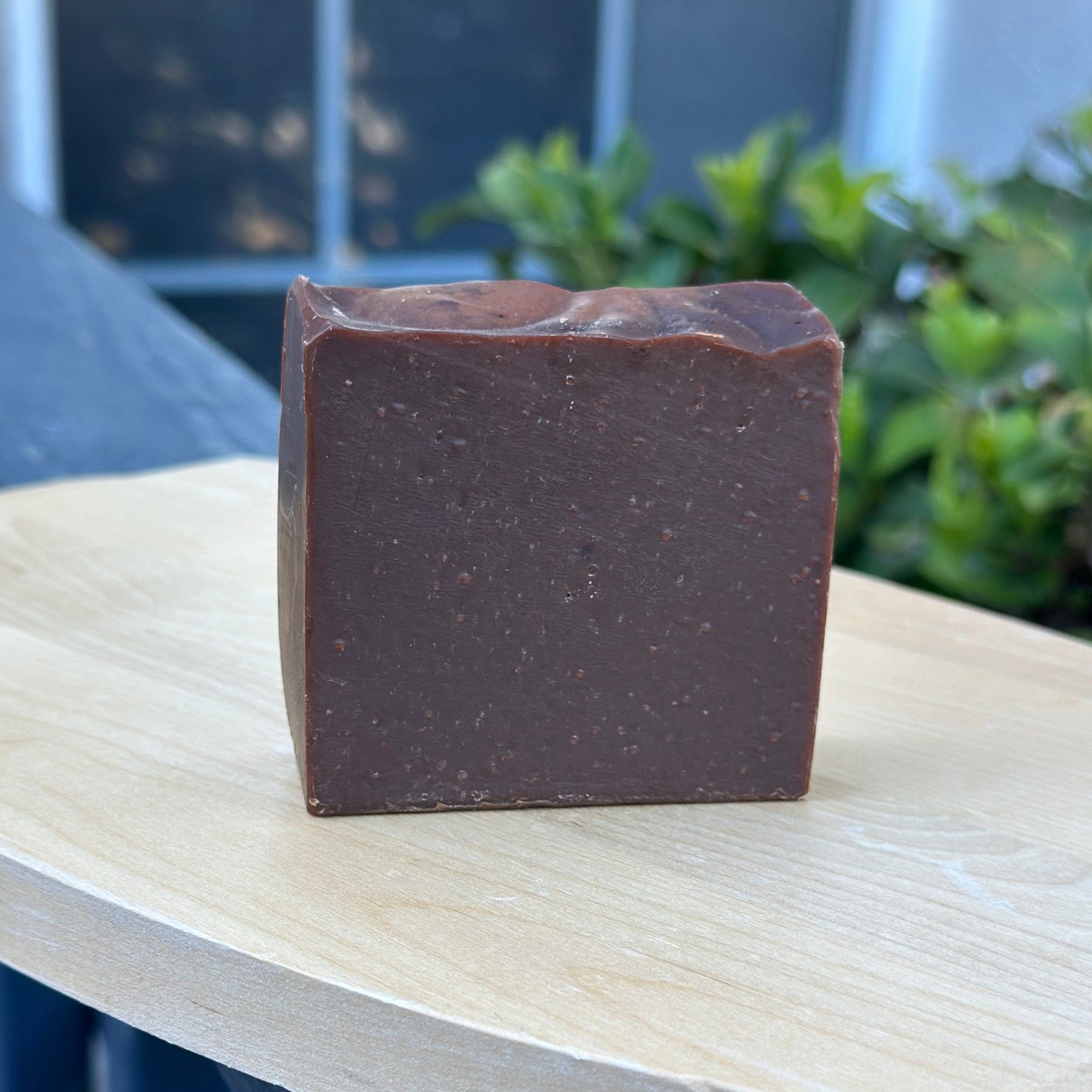 handmade chocolate soap, front view